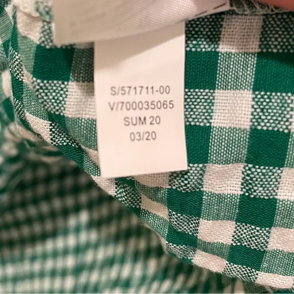 Banana Republic Green and White Gingham Midi Dress - Picture 9 of 9